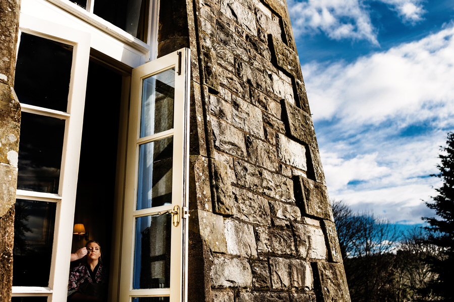 Atholl Palace wedding - bride having make up done